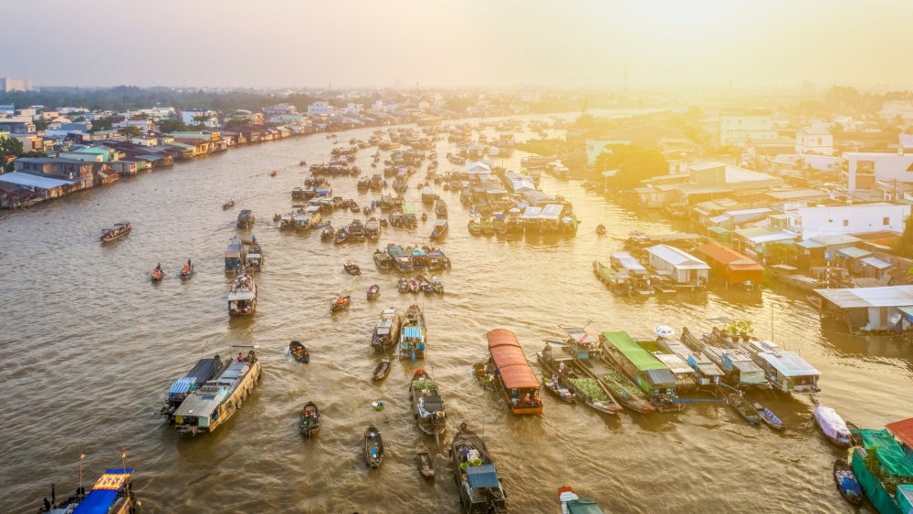 The low-lying topography is characteristic of a delta, and it contributes to the area's rich agricultural output, as well as its vulnerability to climate change